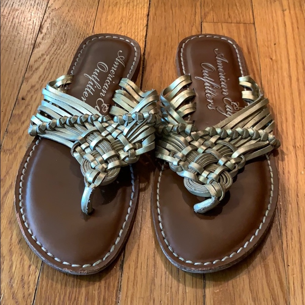 American Eagle gold sandals Size 9
